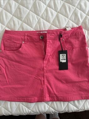 Pink mini skirt
